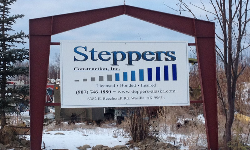 Steppers Construction Sign